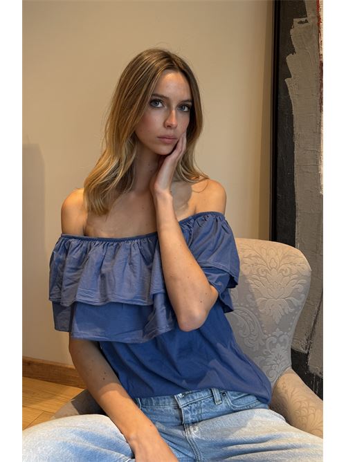 T-shirt scollo bardot DIECI MINUTI | 15484